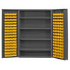 48' Wide Cabinet with 128 Bins, 4 Shelves - 4' Deep Box Door Style