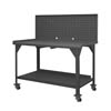 Heavy Duty Mobile Workbench with Louvered Back Panel 