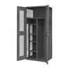 14 Gauge Janitorial Cabinet with Ventilated Doors, Wardrobe/Broom Storage & Shelves - 36"W x 24"D x 84"H