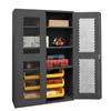 14 Gauge Cabinet with Ventilated Doors, 6 Hook-On Bins & 3 Shelves - 48"W x 24"D x 72"H