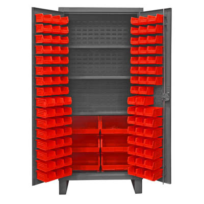 Extra Heavy Duty 12-Gauge Cabinet with 102 Bins and 3 Shelves