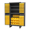 Extra Heavy Duty 12-Gauge 36'W Cabinet with 108 Bins and 3 Adjustable Shelves