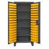 Extra Heavy Duty 12-Gauge Cabinet with 96 Bins and 4 Shelves
