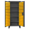 Extra Heavy Duty, 12-Gauge Cabinet with 96 Bins & 4 Shelves