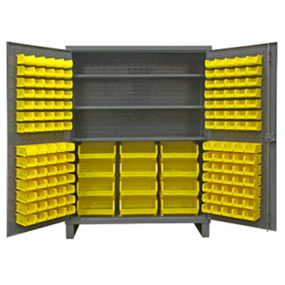 Extra Heavy Duty 12-Gauge Cabinet with 156 Bins and 3 Shelves