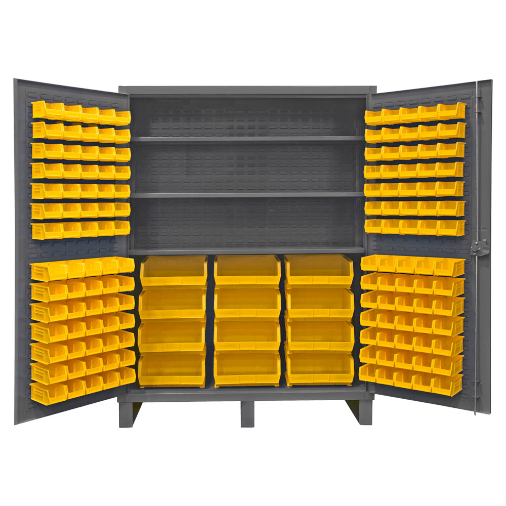 Bin Storage Cabinet With 3 Half-Width Shelves - 48 in. W X 24 in. D X 78  in. H