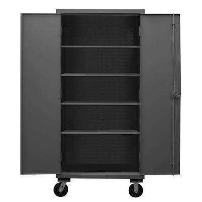 Mobile Cabinet with 4 Shelves, 12 Gauge - 36"W x 24"D x 80"H
