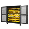 12 Gauge Cabinet with Ventilated Doors & 54 Hook-On Bins - 60"W x 24"D x 78"H