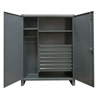 Extra Heavy Duty 12-Gauge Wardrobe Cabinets with 2 Shelves and Drawers, 60"W