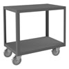 HMT Series, 2 Shelf High Deck Portable Tables|Side Brakes, Steel Top