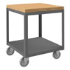 HMT Series, 2 Shelf High Deck Portable Tables|Side Brakes, Maple Top