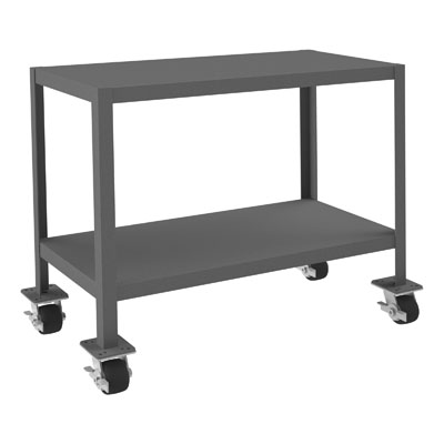 MTM Series, Medium Duty Mobile Machine Table, 2 Shelves, 30" High
