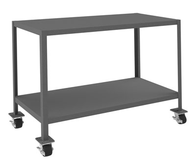 Mobile Heavy Duty Machine Table - 36" high - 2 Shelves