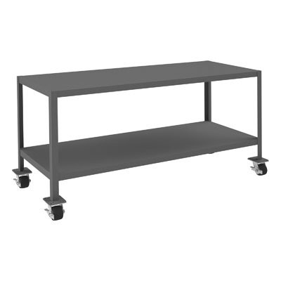 MTM Series, Medium Duty Mobile Machine Table, 2 Shelves, 30" High