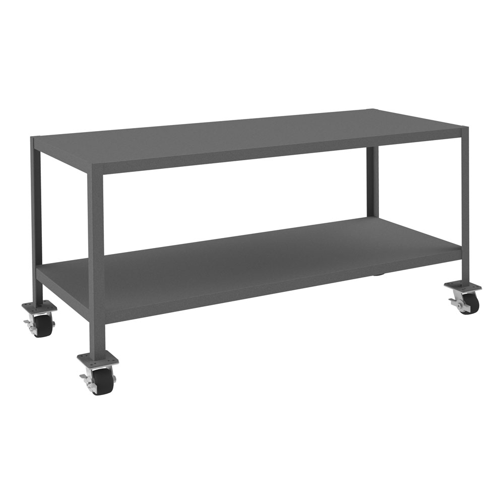 MTM Series, Medium Duty Mobile Machine Table, 2 Shelves, 30" High