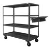 4 Shelf Order Picking Cart w/ Flat Writing Shelf & Storage Pockets