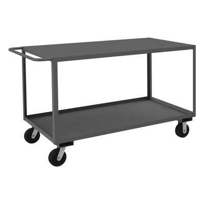 RSC 3K Series, Rolling Service Stock Cart, 2 Shelves Top Lip Down