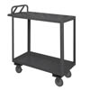 2 Shelf Rolling Service Stock Cart with Ergonomic Handle, Top Lips Down (1,200 lbs. capacity)