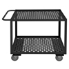 Perforated Shelves Rolling Service Cart w/ 5' Polyurethane Casters & Perforated Shelves