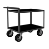 Flush Shelves Rolling Service Carts w/ 8' Pneumatic Casters & Rubber Matting