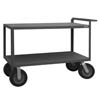 Rolling Service Carts, 10" Pneumatic Cstrs, Raised Tubular Handle 