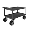 2 Shelf Stock Cart with Raised Handle, 10' Semi-Pneumatic Casters 
