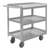 Stainless Steel Stock Carts, 3 Shelves, 4' Polyurethane Cstrs