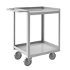 Lips Up Stainless Steel Stock Carts, 24'W w/ 2 Shelves & 5' Polyurethane Casters (1,200 lbs. Capacity)