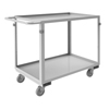 Stainless Steel, Lips Up, Stock Carts, 2 Shelves|4' Polyurethane Cstrs