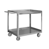 Stainless Steel Stock Cart, 17'W w/ 2 Shelves (600 lbs. Capacity)