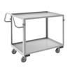 Lips Up Stainless Steel Stock Carts, 22'W w/ 2 Shelves & 4' Polyurethane Casters (600 lbs. Capacity)