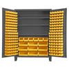 60" Wide Cabinet with 185 Bins & 3 Shelves, (Flush Door Style)