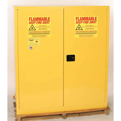 Hazmat Drum Safety Cabinet, Two-Drum Vertical Storage (Self-Closing)