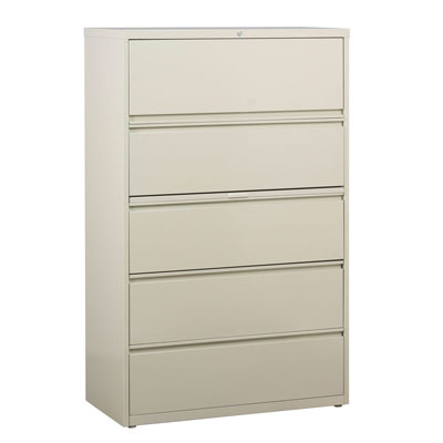HL8000 Series 5 Drawer Lateral File Cabinet w/Posting Shelf and Roll-Out Binder Storage, 36" Wide