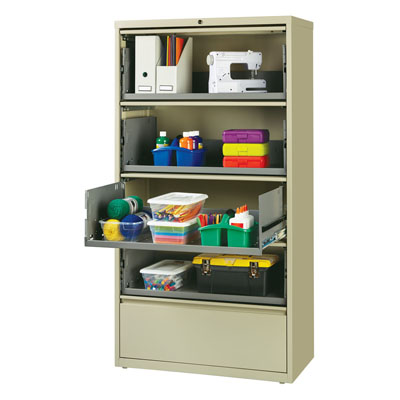  HL10000 Series 5 Drawer Lateral File Cabinet with Roll-out Shelves, 36" Wide