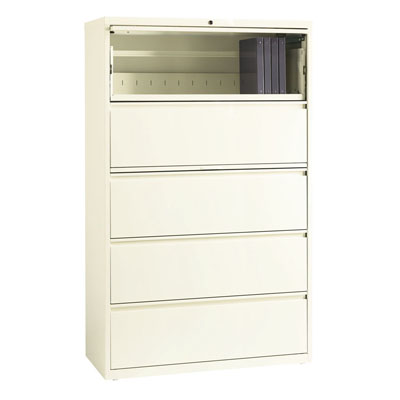 HL10000 Series 5 Drawer Lateral File Cabinet with Posting Shelf and Roll-Out Binder Storage, 42" Wide