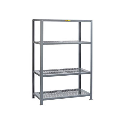 Heavy Duty Welded Steel Shelving w/ Perforated Shelves- 4 Shelves, 18" & 24" Deep