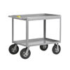3' Cushion Load Deep Shelf Truck, 10' Solid Rubber Puncture-Proof Casters (1,200 lbs. capacity)