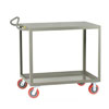 Ergonomic Shelf Truck, 2 Shelves, Flush Top, 6" Casters