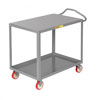 Ergonomic Shelf Truck, 2 Shelves, Flush Top, 5" Casters