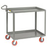 Ergonomic Shelf Truck, 2 Shelves, 1-1/2" Retaining Lips, 6" Casters