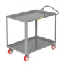 Ergonomic Shelf Truck, 2 Shelves, 1-1/2" Retaining Lips, 5" Casters