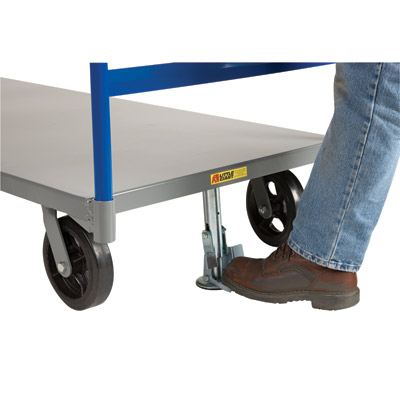 Adjustable Height Work Platform Truck with Lower Shelf, Lip Edge Deck (2,000 lbs. Capacity)