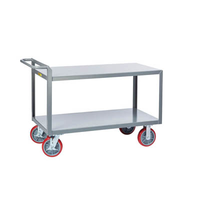 Flush Shelf Merchandise Collector, 8" Polyurethane Casters with Brakes (3,600 lbs. capacity)