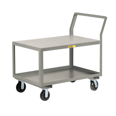 Sloped Handle Heavy-Duty Utility Cart , Flush Top Shelf, 6" Phenolic Casters, 3,600 lbs. Capacity