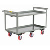 6 Wheeled Heavy-Duty Shelf Truck, 2 Handles, 2 Shelves, 1-1/2" Retaining Lips, 3,600 lbs. Capacity