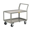 Sloped Handle Heavy-Duty Utility Cart , 2 Shelves with 1-1/2" Retaining Lips, 6" Phenolic Casters, 3,600 lbs. Capacity