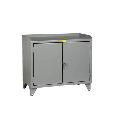 Counter Height Bench Cabinet w/ Solid Doors & Interior Shelf