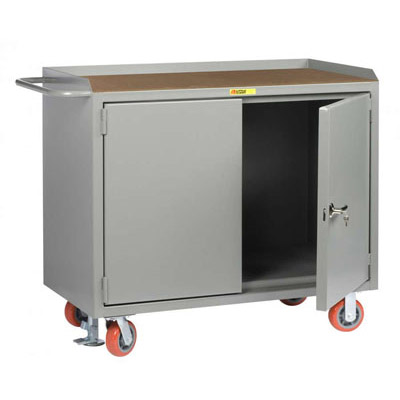 48" Wide Mobile Bench Cabinet w/ Locking Doors