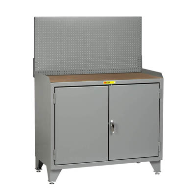Counter Height Bench Cabinet w/ Solid Doors & Interior Shelf